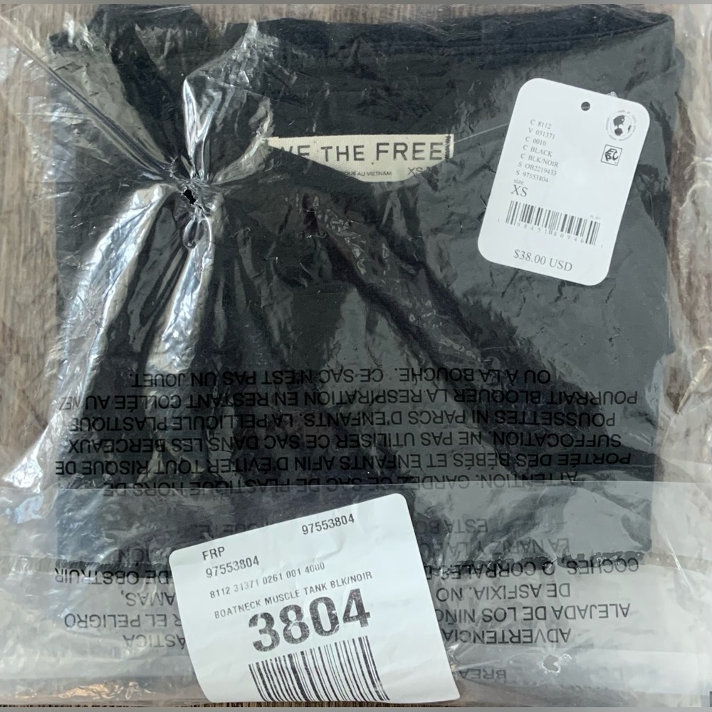 We The Free Boat-Neck Muscle Tank ~ NWT ~ XS ~ Black ~ Free People - Picture 2 of 12